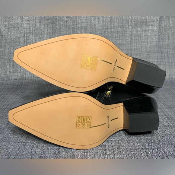 Dolce Vita Ronnie Studded Western Ankle Boots Black Leather Size 8 - Picture 6 of 7